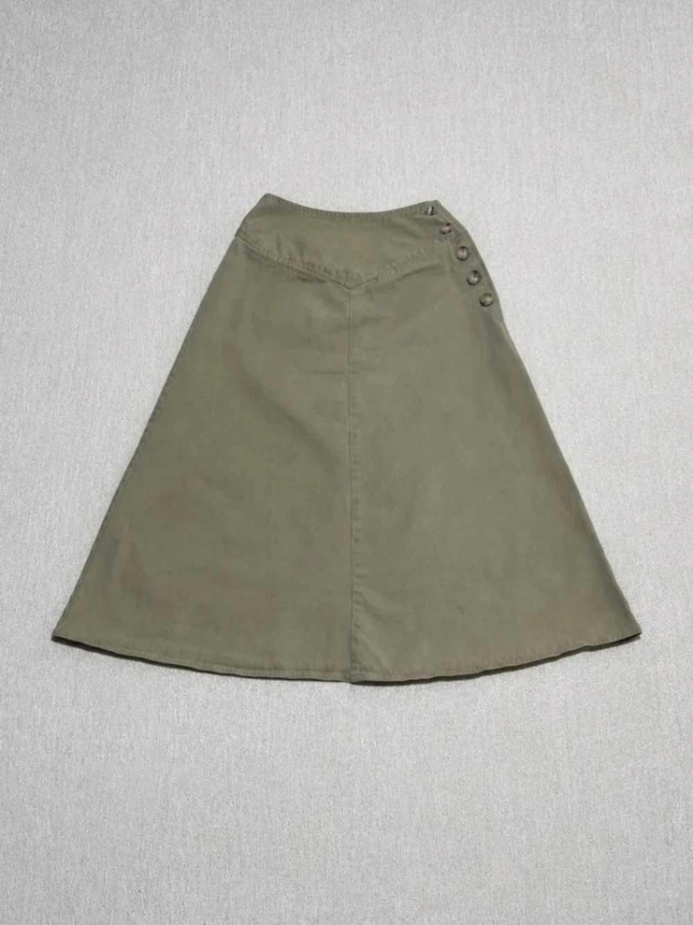 Vintage Banana Republic Khaki A-Line Midi Skirt - Picture 2 of 7